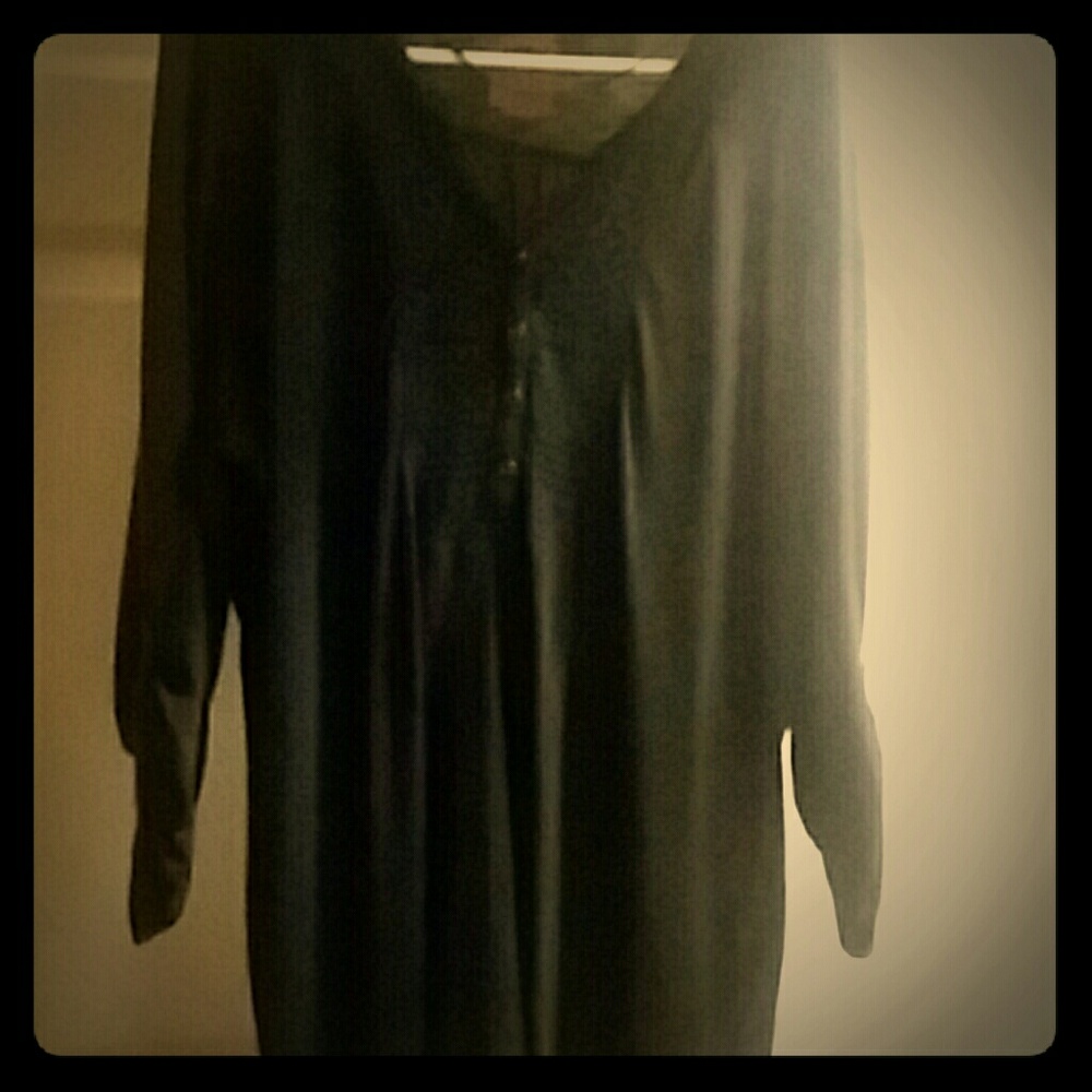 vintage button-down black cotton shirt